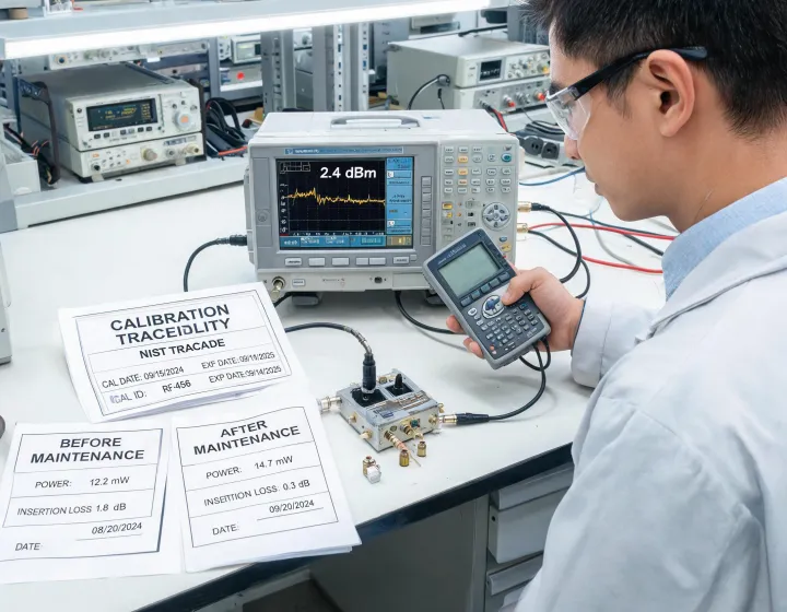 RF lab bench used to document measured sustainability programs
